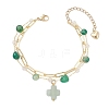 Natural Green Agate Beads Multi-layered Bracelets BJEW-JB12217-01-2