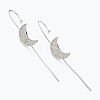Brass Micro Pave Clear Cubic Zirconia Ear Wrap Crawler Hook Earrings EJEW-J101-16P-1