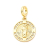 Brass Clear Cubic Zirconia European Dangle Pendants KK-D325-28G-01-1