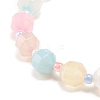 Natural Agate Round Beaded Stretch Bracelet with Glass Seed BJEW-JB08195-01-5