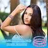 3Pcs Natural Amethyst Beads Stretch Bracelets for Women BJEW-TAC0033-9
