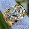 Brass Micro Pave Cubic Zirconia Finger Rings FS-WG4CA91-05-1