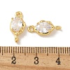 Brass Clear Cubic Zirconia Connector Charms KK-R210-15G-3