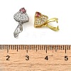 Rack Plating Brass Micro Pave Clear Cubic Zirconia Ice Pick Pinch Bails KK-K340-20-3