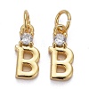 Brass Micro Pave Clear Cubic Zirconia Pendants ZIRC-Z011-35B-1