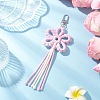 Flower Cotton Threads Pendants Decorations HJEW-TA00399-03-1