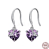 Cubic Zirconia Heart Dangle Earrings EJEW-P231-46P-02-1