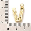 Brass Micro Pave Clear Cubic Zirconia Pendants KK-G521-01G-V-3