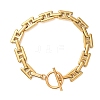 304 Stainless Steel H Link Chain Bracelets with OT Clasps SA-CBAC0E7-01G-2