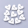 2-Hole Spray Painted Wooden Buttons X-BUTT-T007-019-1