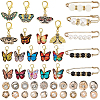 Alloy Enamel Pendants & Alloy Safety Pin Brooch AJEW-SP0002-04-1