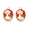 Rack Plating Alloy Enamel Pendants ENAM-N066-06KCG-1