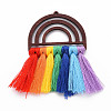 Polycotton(Polyester Cotton) Tassel Big Pendants FIND-T052-14F-2