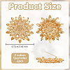 2Pcs 2 Colors Flower Light Gold Alloy Acrylic Brooch JEWB-OC0001-08-2