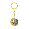 Alloy Pendant with Gemstone Cabochons Keychains KEYC-JKC01140-02-4