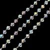 Glass Bicone Beaded Chains CHS-B004-04P-1
