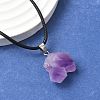 Natural Amethyst Pendant Necklaces X-NJEW-E146-01-3