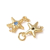 Brass Micro Pave Cubic Zirconia Charms KK-C143-32B-G-2
