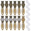 12Pcs Owl Vintage Tibetan Style Alloy Bookmarks Cabochon Settings AJEW-HY0002-05-1