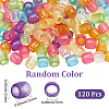 120Pcs Transparent Acrylic European Beads MACR-SC0002-58-2