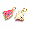 Brass Micro Pave Cubic Zirconia Enamel Charms ZIRC-Q200-024C-NF-2