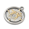 Hammered 304 Stainless Steel Pendants STAS-Z192-01GP-2