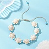 Adjustable Synthetic Turquoise Sea Turtle Beads Braided Bead Bracelets for Women BJEW-JB13584-1