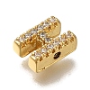 Rack Plating Brass Micro Pave Clear Cubic Zirconia Beads KK-G500-30G-H-2