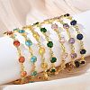 Brass Micro Pave Cubic Zirconia Link Cahin Bracelets for Women BJEW-A172-01G-1