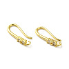 Brass Micro Pave Clear Cubic Zirconia Earring Hooks ZIRC-R112-10G-1