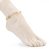 Brass Rolo Chain & Coffee Bean Chain Anklets AJEW-AN00412-4
