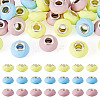30Pcs Spray Painted Faceted Resin European Beads RESI-TADJ0001-05B-1