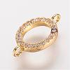 Brass Micro Pave Cubic Zirconia Links ZIRC-K061-98G-1