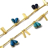 Brass Enamel Teardrop with Rectangle Link Chains CHS-H112-23G-01-1