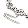 304 Stainless Steel Coin Link Chains Bracelets for Men & Women BJEW-D042-10P-3