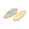Study Supplies Theme Alloy Enamel Pendants ENAM-WH0061-20D-02-1