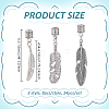 24Pcs 3 Styles Feather Tibetan Style Alloy Cord Ends HJEW-NB00327-2