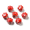 Handmade Printed Porcelain Beads X1-PORC-F005-02D-1