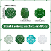 160Pcs 4 Colors Spray Painted Glass Beads GLAA-SC0003-41-2