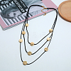 Fashionable Handmade Multi-layer Cord Brass Flat Round Pendant Necklaces for Women PR3115-1