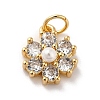 Rack Plating Brass Micro Pave Cubic Zirconia Charms KK-A160-22A-G-1