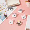 7Pcs 7 Colors Cartoon Dog Acrylic Brooch JEWB-TA0001-37-5