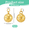 4Pcs Sports 304 Stainless Steel Pendants STAS-PH0007-33B-2