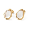 Ion Plating(IP) 304 Stainless Steel Teardrop Stud Earrings EJEW-Z068-36G-01-8