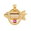 Brass Micro Pave Cubic Zirconia Pendants CU-CBAB3AD-06G-02-1