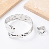 Snake Shape Hammered Iron Cuff Bangle & Ring SJEW-G085-01P-1