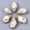 Natural Conch Shell Pendants SSHEL-T014-03-1