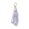 Electroplated Natural Quartz Crystal Dyed Pendants PALLOY-JF02325-02-3