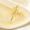 Adjustable Brass Finger Rings for Women RJEW-B114-02G-3