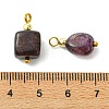 Natural Agate(Dyed & Heated) Tumbled Stone Pendants PALLOY-JF05540-02-3